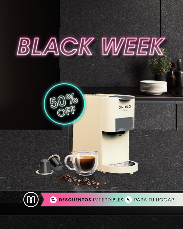 Cafetera de cápsulas y café molido en colores rosado y beige - CMH8S