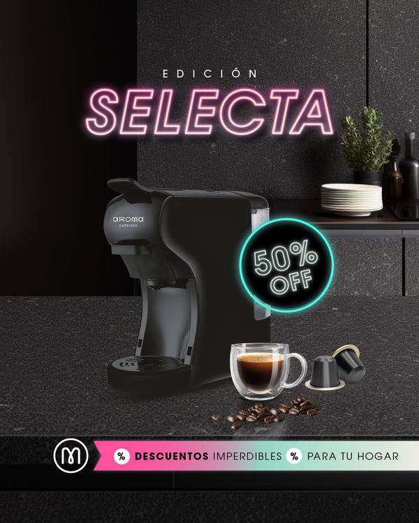 Cafetera de cápsulas tipo Nespresso y café molido