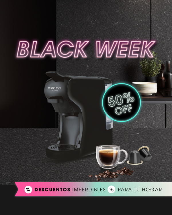 Cafetera de cápsulas tipo Nespresso y café molido