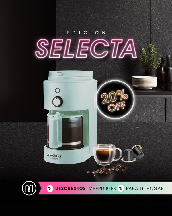 Cafetera de goteo para café en grano y molido de colores