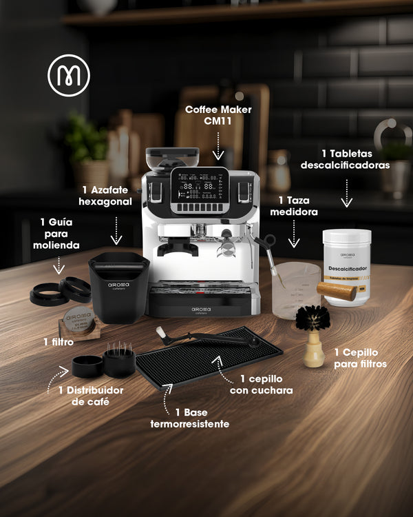 combo cm11 y accesorios barista aroma cafetero