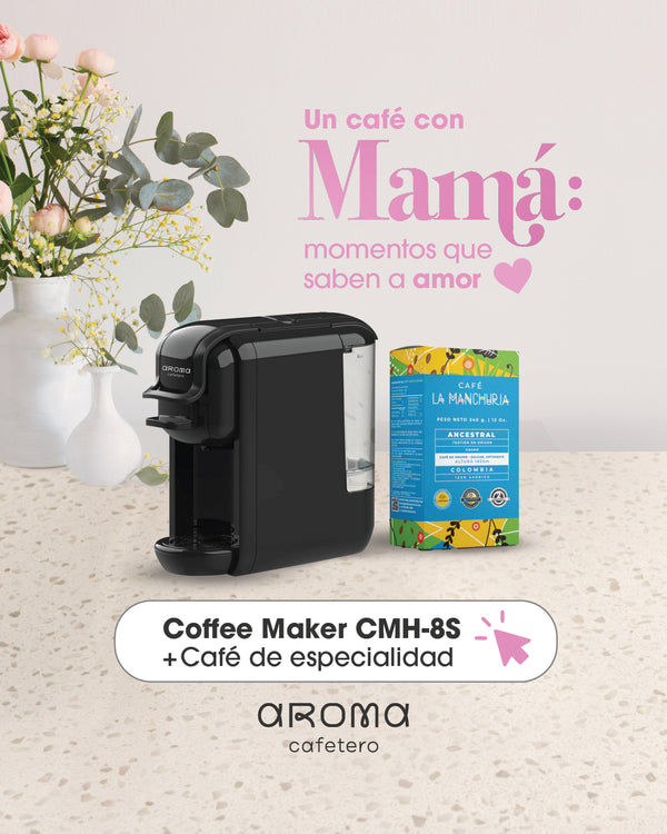 Cafetera para café molido y en cápsulas para café espresso o largo