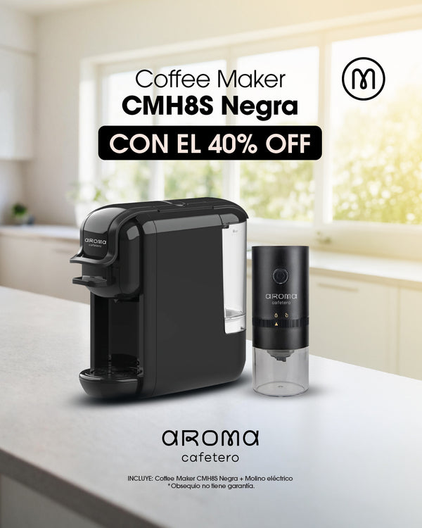 Cafetera para café molido y en cápsulas para café espresso o largo