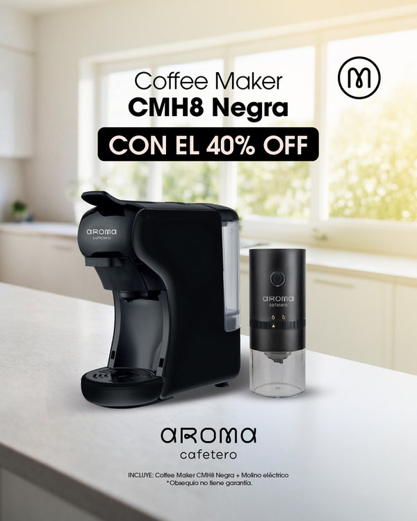 Cafetera de cápsulas tipo Nespresso y café molido